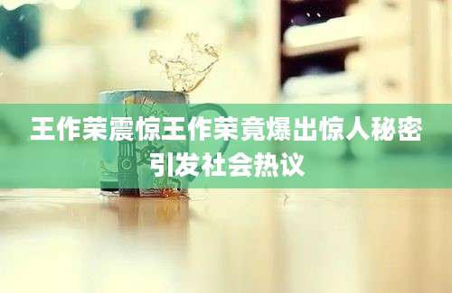 王作荣震惊王作荣竟爆出惊人秘密引发社会热议