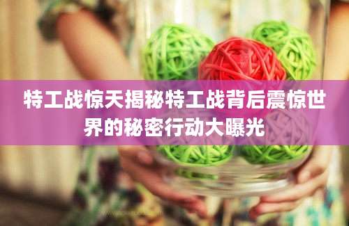 特工战惊天揭秘特工战背后震惊世界的秘密行动大曝光