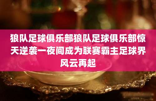 狼队足球俱乐部狼队足球俱乐部惊天逆袭一夜间成为联赛霸主足球界风云再起
