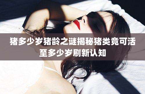 猪多少岁猪龄之谜揭秘猪类竟可活至多少岁刷新认知