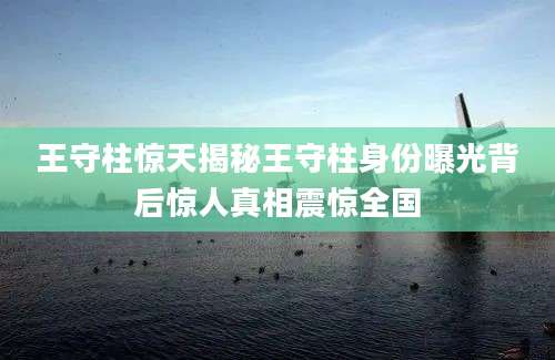 王守柱惊天揭秘王守柱身份曝光背后惊人真相震惊全国