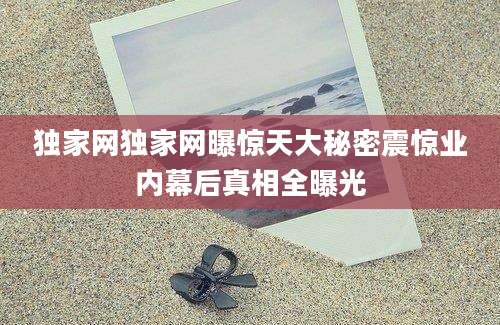独家网独家网曝惊天大秘密震惊业内幕后真相全曝光