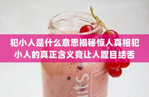 犯小人是什么意思揭秘惊人真相犯小人的真正含义竟让人瞠目结舌