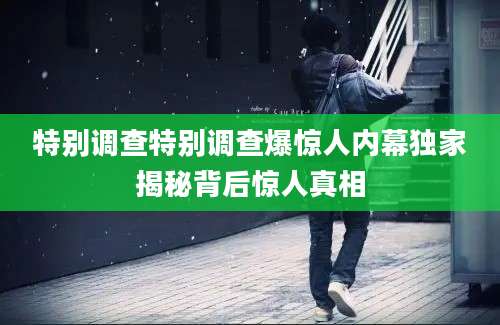 特别调查特别调查爆惊人内幕独家揭秘背后惊人真相