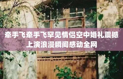 牵手飞牵手飞罕见情侣空中婚礼震撼上演浪漫瞬间感动全网