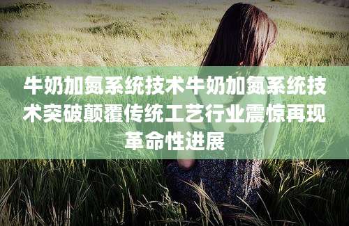 牛奶加氮系统技术牛奶加氮系统技术突破颠覆传统工艺行业震惊再现革命性进展