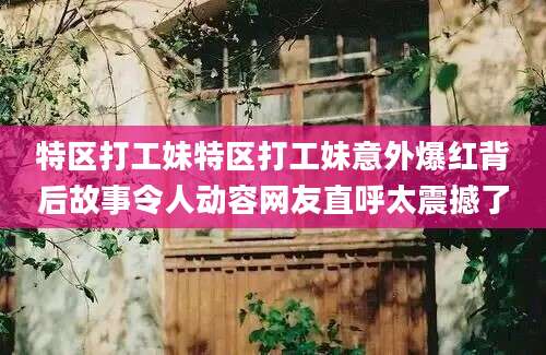 特区打工妹特区打工妹意外爆红背后故事令人动容网友直呼太震撼了