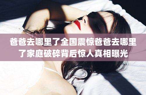 爸爸去哪里了全国震惊爸爸去哪里了家庭破碎背后惊人真相曝光