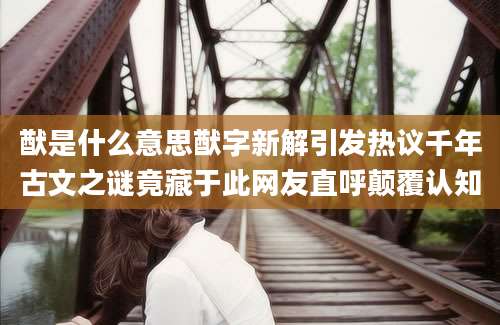 猷是什么意思猷字新解引发热议千年古文之谜竟藏于此网友直呼颠覆认知