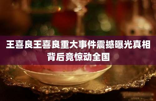 王喜良王喜良重大事件震撼曝光真相背后竟惊动全国