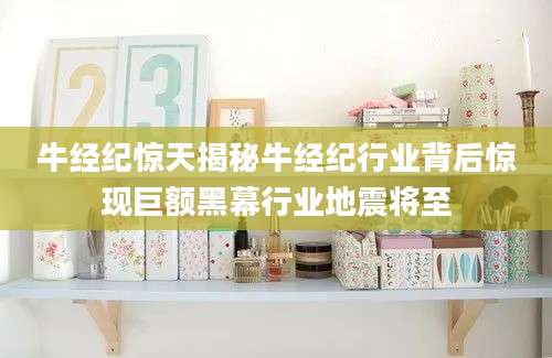 牛经纪惊天揭秘牛经纪行业背后惊现巨额黑幕行业地震将至