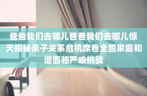 爸爸我们去哪儿爸爸我们去哪儿惊天揭秘亲子关系危机席卷全国家庭和谐面临严峻挑战
