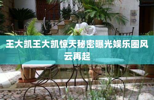王大凯王大凯惊天秘密曝光娱乐圈风云再起