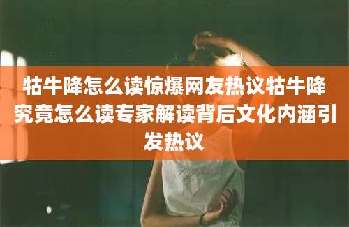 牯牛降怎么读惊爆网友热议牯牛降究竟怎么读专家解读背后文化内涵引发热议
