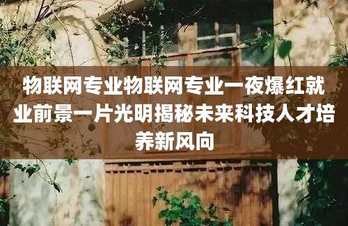 物联网专业物联网专业一夜爆红就业前景一片光明揭秘未来科技人才培养新风向