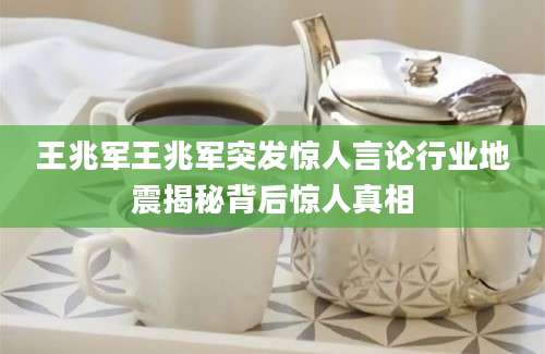 王兆军王兆军突发惊人言论行业地震揭秘背后惊人真相
