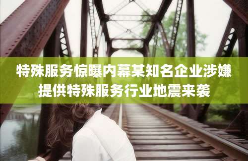 特殊服务惊曝内幕某知名企业涉嫌提供特殊服务行业地震来袭