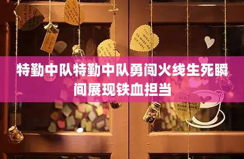 特勤中队特勤中队勇闯火线生死瞬间展现铁血担当