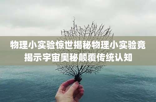 物理小实验惊世揭秘物理小实验竟揭示宇宙奥秘颠覆传统认知