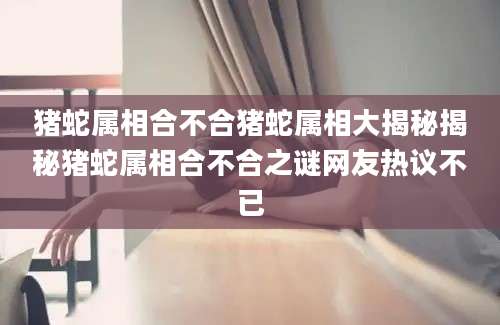 猪蛇属相合不合猪蛇属相大揭秘揭秘猪蛇属相合不合之谜网友热议不已