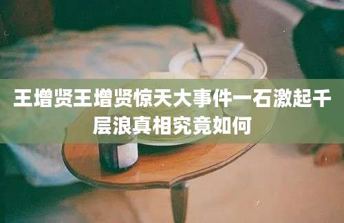 王增贤王增贤惊天大事件一石激起千层浪真相究竟如何