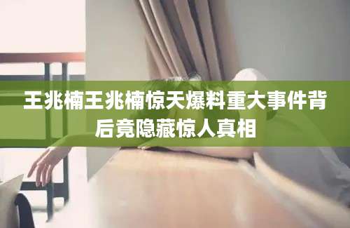 王兆楠王兆楠惊天爆料重大事件背后竟隐藏惊人真相