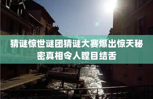 猜谜惊世谜团猜谜大赛爆出惊天秘密真相令人瞠目结舌