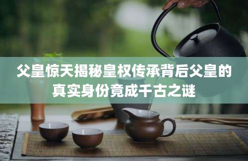 父皇惊天揭秘皇权传承背后父皇的真实身份竟成千古之谜
