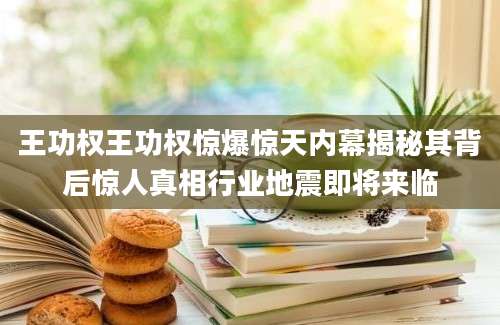 王功权王功权惊爆惊天内幕揭秘其背后惊人真相行业地震即将来临