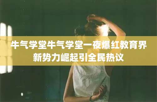 牛气学堂牛气学堂一夜爆红教育界新势力崛起引全民热议