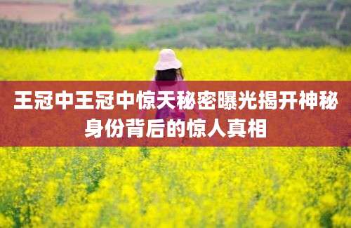 王冠中王冠中惊天秘密曝光揭开神秘身份背后的惊人真相