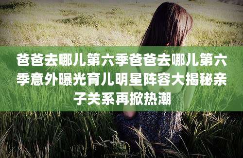 爸爸去哪儿第六季爸爸去哪儿第六季意外曝光育儿明星阵容大揭秘亲子关系再掀热潮