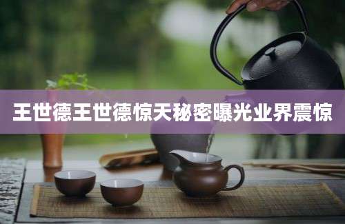 王世德王世德惊天秘密曝光业界震惊