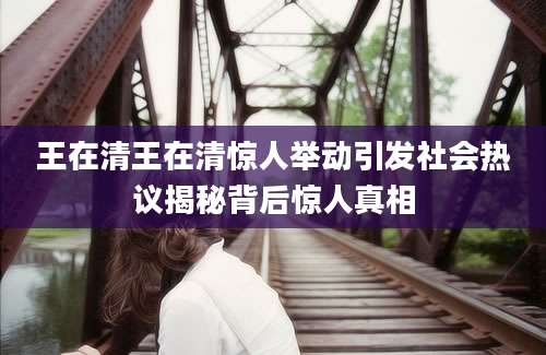 王在清王在清惊人举动引发社会热议揭秘背后惊人真相