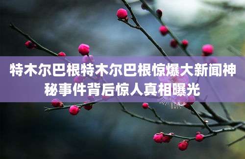 特木尔巴根特木尔巴根惊爆大新闻神秘事件背后惊人真相曝光
