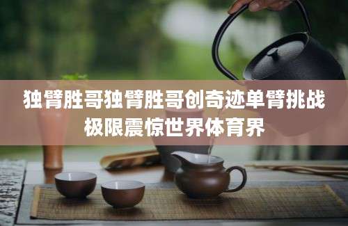 独臂胜哥独臂胜哥创奇迹单臂挑战极限震惊世界体育界