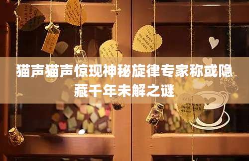 猫声猫声惊现神秘旋律专家称或隐藏千年未解之谜