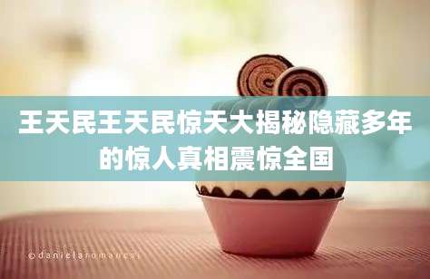 王天民王天民惊天大揭秘隐藏多年的惊人真相震惊全国